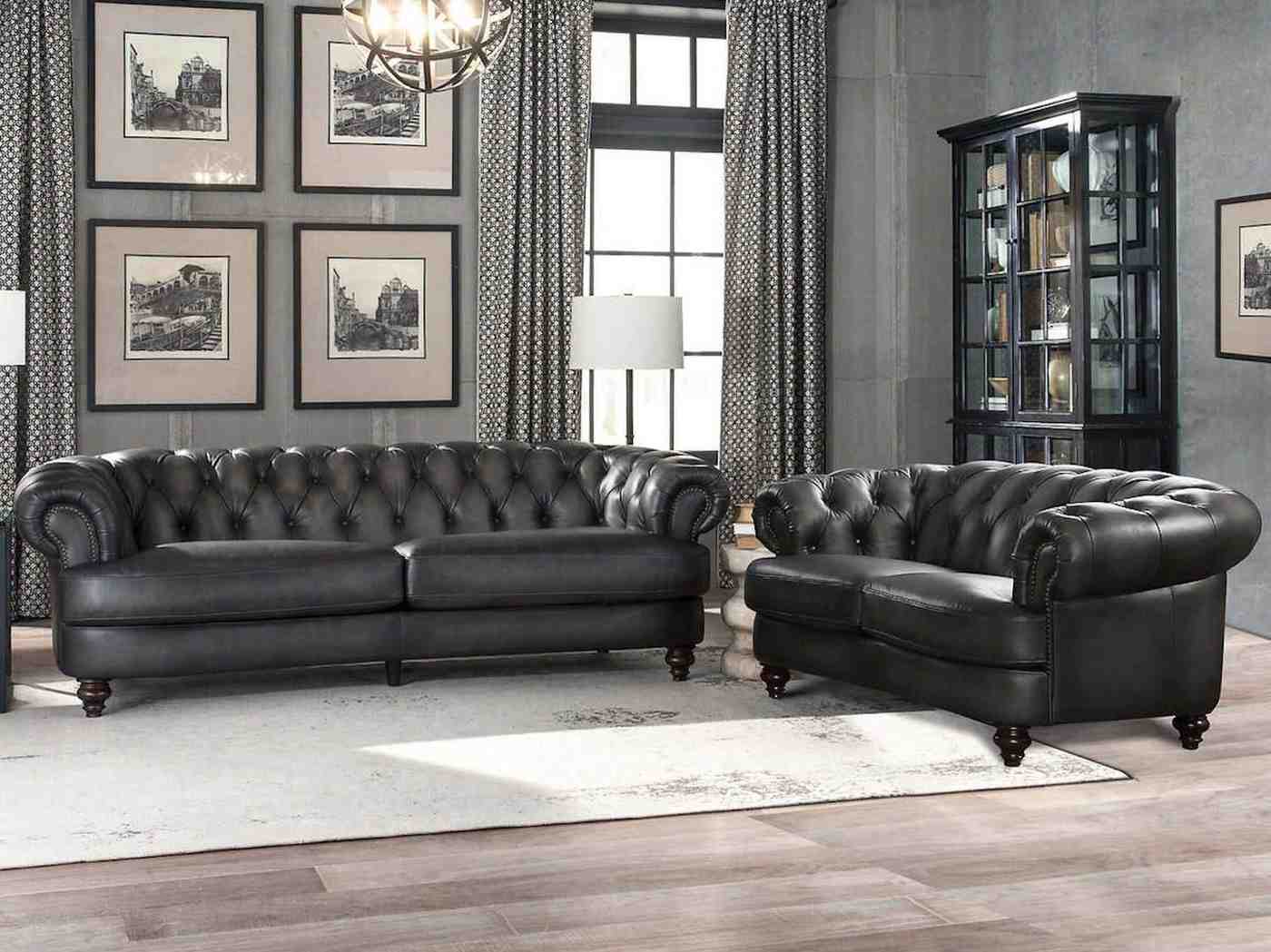 Black Leather Sofa Se
