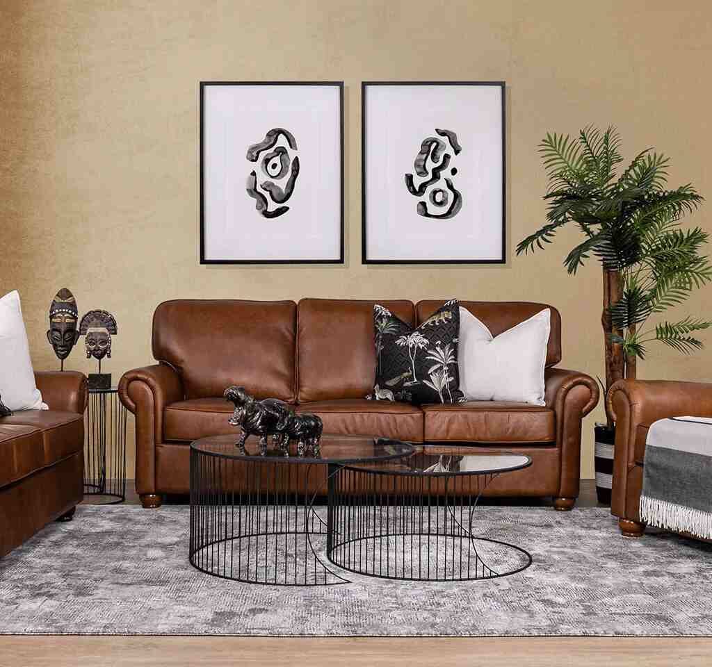 Real Leather Living Room Set