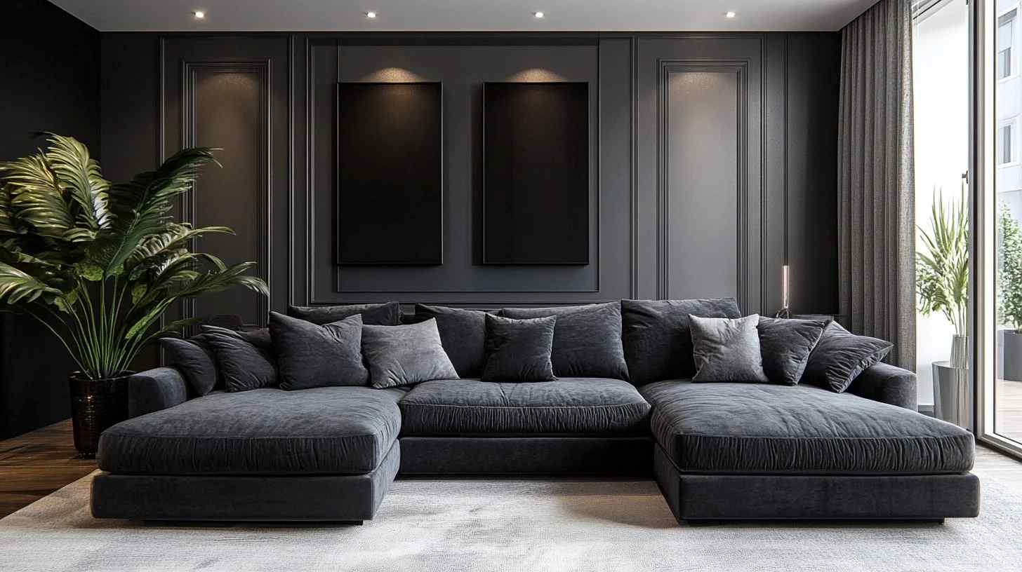 Dark Grey Couch Living Room